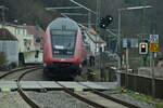 Nachschuß auf den RE8 Ersatzzug in Herbolzheim bei der Durchfahrt nach Untergriesheim.