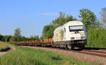 Am 07.05.2020 bringt 223 155 von PCT Altmann Nachschub an Langschienen nach Mannheim für die Baustelle an der SFS nach Stuttgart.