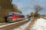 642 221 als RE Heilbronn-Crailsheim am 09.01.2021 bei Gailenkirchen. 