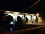Der Ohrnviadukt in hringen bei Nacht.