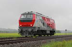 218 256 der Elba Logistik GmbH als TFZF am 16.05.2016 bei Waldenburg in Richtung Hessental.