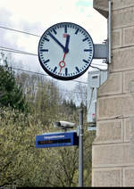 Der Uhrenvergleich: Welche geht denn nun richtig?  Aufgenommen auf Bahnsteig 1 des Bahnhofs Sulzbach(Murr) auf der Bahnstrecke Waiblingen–Schwäbisch Hall-Hessental (Murrbahn | KBS 785).