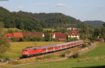 111 163-2 mit dem RE 19962 (Schwäbisch Hall-Hessental-Stuttgart Hbf) bei Schleißweiler 12.9.16