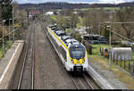 3442 710 (Bombardier Talent 2) von DB Regio Baden-Württemberg als RE 17525 (RE19) von Stuttgart Hbf nach Schwäbisch Hall-Hessental erreicht den Bahnhof Oppenweiler(Württ) auf der