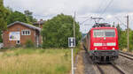 111 163 (ohne Prüfziffer!) fuhr am 24.6.13 im alten Bahnhof Schnelldorf durch.