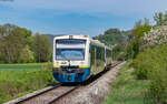 VT 441 und VS 425 als WEG 3149 (Rudersberg-Oberndorf – Schorndorf) bei Michelau 12.4.24