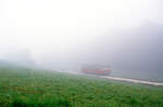 Eine beinahe zeitlose Begegnung mit dem einzigen MAN-Schmalspurschienenbus seiner Baureihe: Der Schienenbus quälte sich am 02.22.1984 durch den oft heftigen Nebel der Schwäbischen Alb auf