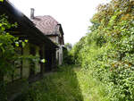 Stillgelegter DB-Bahnhof M�glingen von der Gleisseite aus fotografiert.