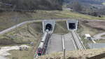 Ein RE54 Frankfurt - Bamberg auf der neuen Spessartrampe zwischen dem Lindberg- und dem Falkenbergtunnel.