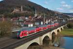 DB Regio Bombardier Twindexx 445 055 in Gemünden am Main am 27.02.21