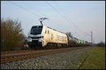 ELP/ECCO Rail 159 218-7 am 08.03.2026 mit einem Kesselwagenzug bei Thüngersheim im Maintal.