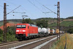 DB 152 148 am 06.08.2020 mit Containern bei Himmelstadt