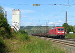 DB 185 290-4 mit einem gemischten Güterzug Richtung Würzburg, am 25.08.2021 in Karlstadt (Main).