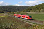 440 319 aus Gemünden kommend am 11. Oktober 2022 bei Harrbach am Main.