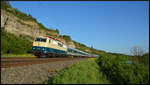 GfF 111 056-8 am 08.05.2026 mit dem Sonderzug DZ 1811 N�rnberg - Gem�nden/Main - Heidelberg bei Himmelstadt im Maintal.