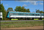 Neuware f�r �bersee: Am 01.09.2026 bef�rderte RailAdventure 111 222 einen nagelneuen Nahverkehrszug f�r New South Wales (Australien) bei Th�ngersheim durch das Maintal gen Norden.
