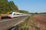 412 022 als ICE 786 von München Hbf nach Hamburg-Altona bei Hagenbüchach, 17.10.2018