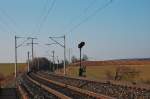 Strecke Wrzburg - Nrnberg am 15.03.2012 mit Lichtsignal.