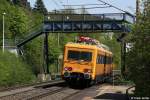 Oberleitungsrevisionstriebwagen ORT Turmwagen DB 708 327-2 ex DR BR 188.3 Richtung Nrnberg, KBS 805 Wrzburg - Nrnberg, fotografiert bei der Durchfahrt Puschendorf am 20.04.2011