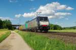 185 407  Marco Polo  + 185 xxx mit Klv am 21.06.2013 bei Baiersdorf.