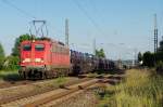 140 214 mit Autotransportwagenzug am 21.06.2013 in Neuses an der Regnitz.