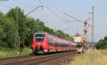 442 272-1 und 442 276-2 als RE 4133/RE 4783 (Sonneberg(Thr)Hbf/Wrzburg Hbf-Nrnberg Hbf) bei Hirschaid 19.6.13 Ich hab das Bild wegen der Signalstellung eingestellt