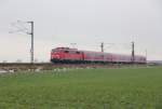 111 031-1 DB Regio bei Reundorf am 06.01.2015.