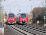 442 303 DB trifft 442 106 DB bei Staffelstein am 22.03.2013.