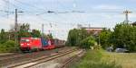 185 317-5 mit einem KLV-Zug in Bamberg (21.05.2014).