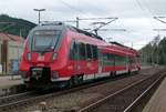 10.April 2014, RB 59357 Saalfeld - Bamberg verlässt den Bahnhof Pressig-Rothenkirchen in Richtung Kronach.