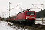 21. Januar 2011, RB 37624 Bamberg - Lichtenfels - Saalfeld verlässt den Haltepunkt Neuses bei Kronach