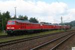 Ein Lokzug gebildet aus fnf  Ludmilla -Lokomotiven durchfuhr am 1.