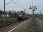 185 534-5 von OHE, durchfuhr am 20.11.10, solo, Stockheim(Oberfr) Richtung Kronach.