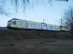 Detailfoto des unbekannten Stadtler GTW-Triebwagen. Gesichtet wurde er am 05.03.11 zusammen mit V270.06 in Halach(b. Kronach).