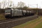 185 556-7 CFL Cargo mit Kesseln bei Redwitz am 07.04.2012.