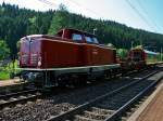 V 100 1365 der Bayernbahn auf berfhrungsfahrt in Frtschendorf Richtung Sden am 23.05.2012 