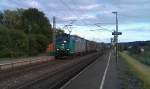 185 550 ex Rail4Chem zieht am 05.06.2012 den Enercon-Zug durch Gundelsdorf Richtung Saalfeld (Saale).