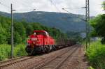 261 088 mit leeren Holzzug am 20.07.2013 in Kaulsdorf (Saale) gen Saalfeld.