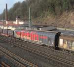 Seitenansicht eines Schiebewandwagens mit Märklin-Werbeaufschrift am 01.