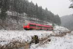 442 106 DB Regio im Frankenwald bei Steinbach am Wald am 23.01.2015.