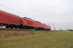 152 029-5 und 232 589-2 DB Schenker Rail bei Reundorf am 11.02.2015.