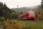 442 810 DB Regio auf der Frankenwaldrampe bei Förtschendorf am 09.10.2015