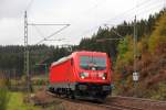 187 101 DB Schenker auf Testfahrt bei Steinbach im Frankenwald am 23.10.2015. 