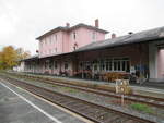 Der Bahnhof Münchberg am 17.10.2025.