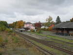 Der Bahnhof Münchberg am 17.10.2025.