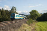 223 070 mit dem ALX 84110 von München Hbf nach Hof Hbf bei Lengenfeld, 15.09.2017