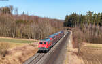 218 403 mit dem RE 4859 (Hof Hbf - München Hbf) bei Reutlas 19.3.25