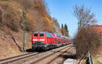 218 403 mit dem RE 4859 (Hof Hbf - München Hbf) bei Nabburg 19.3.25