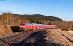 218 409 mit dem RE 4857 (Hof Hbf - München Hbf) bei Lengenfeld 20.3.25
