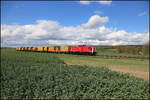 202885-0 war am 19.04.2026 um 15.25 Uhr mit einem Schienenschleifzug bei Wenzenbach in Richtung Regensburg unterwegs.